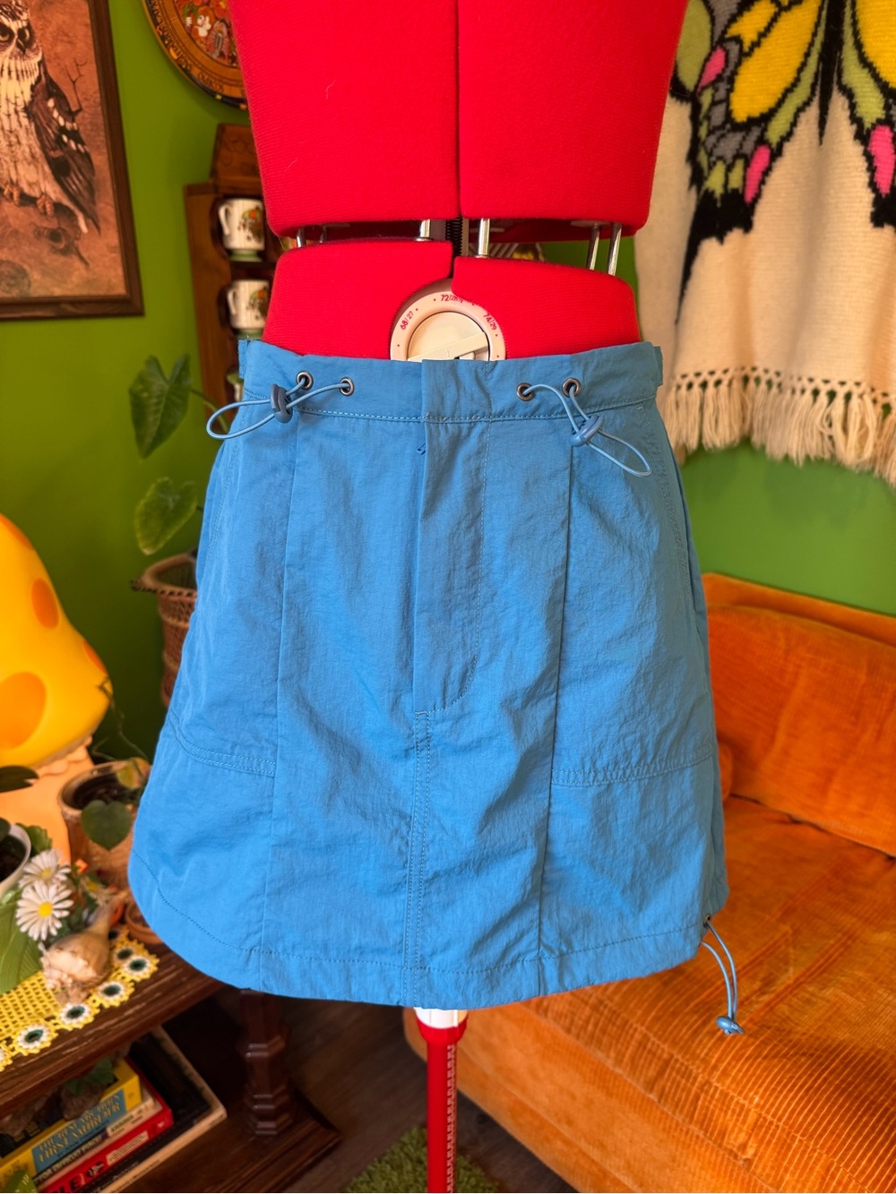 No Boundaries Blue Mini Skirt with Drawstring